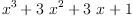 
\label{eq3}{{x}^{3}}+{3 \ {{x}^{2}}}+{3 \  x}+ 1