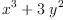 
\label{eq1}{{x}^{3}}+{3 \ {{y}^{2}}}