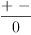 
\label{eq26}\frac{+ \  -}{0}