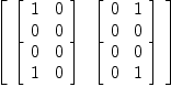 
\label{eq55}\left[ 
\begin{array}{cc}
{\left[ 
\begin{array}{cc}
1 & 0 
\
0 & 0 

