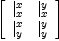 
\label{eq5}\left[ 
\begin{array}{cc}
{|_{x}^{x}}&{|_{x}^{y}}
\
{|_{y}^{x}}&{|_{y}^{y}}
