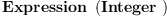 
\label{eq1}\hbox{\axiomType{Expression}\ } \left({\hbox{\axiomType{Integer}\ }}\right)