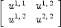 
\label{eq19}\left[ 
\begin{array}{cc}
{u^{1, \: 1}}&{u^{1, \: 2}}
\
{u^{1, \: 2}}&{u^{2, \: 2}}
