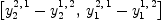 
\label{eq9}\left[{{y_{2}^{2, \: 1}}-{y_{2}^{1, \: 2}}}, \:{{y_{1}^{2, \: 1}}-{y_{1}^{1, \: 2}}}\right]