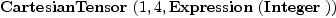 
\label{eq3}\hbox{\axiomType{CartesianTensor}\ } (1, 4, \hbox{\axiomType{Expression}\ } (\hbox{\axiomType{Integer}\ }))