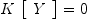 
\label{eq6}{K \ {\left[ 
\begin{array}{c}
Y 
