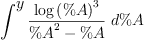 
\label{eq49}\int^{
\displaystyle
y}{{\frac{{\log \left({\%A}\right)}^{3}}{{{\%A}^{2}}- \%A}}\ {d \%A}}