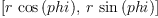 
\label{eq11}\left[{r \ {\cos \left({phi}\right)}}, \:{r \ {\sin \left({phi}\right)}}\right]