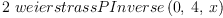 
\label{eq6}2 \ {weierstrassPInverse \left({0, \: 4, \: x}\right)}