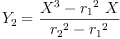 
\label{eq52}{Y_{2}}={\frac{{{X}^{3}}-{{{r_{1}}^{2}}\  X}}{{{r_{2}}^{2}}-{{r_{1}}^{2}}}}