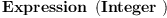 
\label{eq28}\hbox{\axiomType{Expression}\ } \left({\hbox{\axiomType{Integer}\ }}\right)