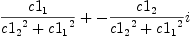 
\label{eq14}{\frac{c 1_{1}}{{{c 1_{2}}^{2}}+{{c 1_{1}}^{2}}}}+{-{\frac{c 1_{2}}{{{c 1_{2}}^{2}}+{{c 1_{1}}^{2}}}}i}