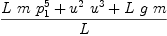 
\label{eq2}\frac{{L \  m \ {p_{1}^{5}}}+{{u^{2}}\ {u^{3}}}+{L \  g \  m}}{L}