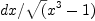 dx/\sqrt(x^3 - 1)