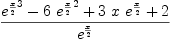 
\label{eq43}\frac{{{{e}^{\frac{x}{2}}}^{3}}-{6 \ {{{e}^{\frac{x}{2}}}^{2}}}+{3 \  x \ {{e}^{\frac{x}{2}}}}+ 2}{{e}^{\frac{x}{2}}}