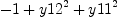 
\label{eq11}- 1 +{{y 12}^{2}}+{{y 11}^{2}}