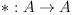 <em> : A \rightarrow A
