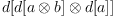 
\label{eq17}d{\left[{d{\left[ a \otimes b \right]}}\otimes{d{\left[ a \right]}}\right]}