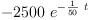 
\label{eq15}-{{2500}\ {{e}^{-{{\frac{1}{50}}\  t}}}}
