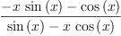
\label{eq26}\frac{-{x \ {\sin \left({x}\right)}}-{\cos \left({x}\right)}}{{\sin \left({x}\right)}-{x \ {\cos \left({x}\right)}}}