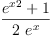 
\label{eq2}\frac{{{{e}^{x}}^{2}}+ 1}{2 \ {{e}^{x}}}