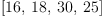 
\label{eq17}\left[{16}, \:{18}, \:{30}, \:{25}\right]
