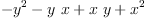 
\label{eq18}-{{y}^{2}}-{y \  x}+{x \  y}+{{x}^{2}}