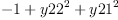 
\label{eq13}- 1 +{{y 22}^{2}}+{{y 21}^{2}}