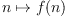 n\mapsto f(n)