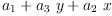 
\label{eq19}{a_{1}}+{{a_{3}}\  y}+{{a_{2}}\  x}