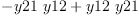 
\label{eq19}-{y 21 \  y 12}+{y 12 \  y 21}