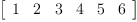 
\label{eq3}\left[ 
\begin{array}{cccccc}
1 & 2 & 3 & 4 & 5 & 6 
