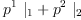 
\label{eq9}{{p^{1}}\ {|_{1}}}+{{p^{2}}\ {|_{2}}}