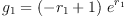 
\label{eq95}{g_{1}}={{\left(-{r_{1}}+ 1 \right)}\ {{e}^{r_{1}}}}