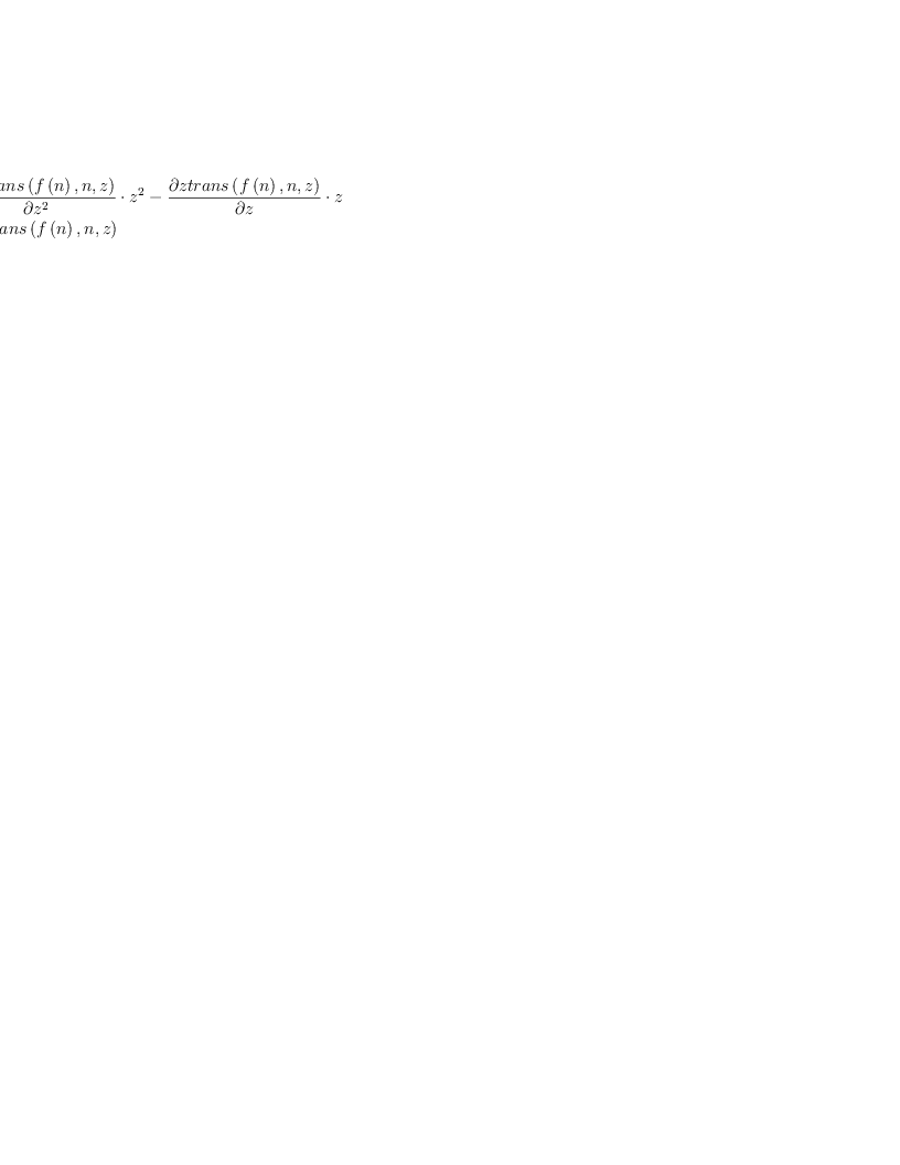 \displaylines{\qdd
\frac{\partial ^{2}ztrans
      \(f
        \(n
        