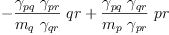 
\label{eq95}-{{\frac{{��_{pq}}\ {��_{pr}}}{{m_{q}}\ {��_{qr}}}}\  qr}+{{\frac{{��_{pq}}\ {��_{qr}}}{{m_{p}}\ {��_{pr}}}}\  pr}
