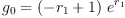 
\label{eq91}{g_{0}}={{\left(-{r_{1}}+ 1 \right)}\ {{e}^{r_{1}}}}