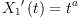 
\label{eq7}{{{X_{1}}^{\prime}}\left({t}\right)}={{t}^{a}}