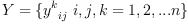 Y=\{ {y^k}_{ij} \ i,j,k =1,2, ... n \}