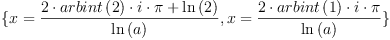 \displaylines{\qdd
\{x=
  \[\frac{2\cdot arbint
          \(2
          