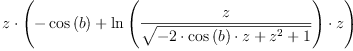 \displaylines{\qdd
z\cdot 
\(-\cos 
  \(b
  