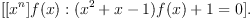 
  [[x^n ]f(x): (x^2  + x - 1)f(x) + 1= 0].
