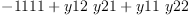 
\label{eq17}-{1111}+{y 12 \  y 21}+{y 11 \  y 22}