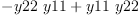 
\label{eq18}-{y 22 \  y 11}+{y 11 \  y 22}
