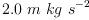 
\label{eq27}{2.0}\ {m \  kg \ {{s}^{- 2}}}