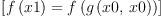 
\label{eq20}\left[{{f \left({x 1}\right)}={f \left({g \left({x 0, \: x 0}\right)}\right)}}\right]