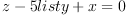 
\label{eq2}
z-5list\<em>y+x=0
