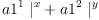 
\label{eq35}{{a 1^{1}}\ {|_{\ }^{x}}}+{{a 1^{2}}\ {|_{\ }^{y}}}