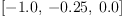 
\label{eq1}\left[ -{1.0}, \: -{0.25}, \:{0.0}\right]