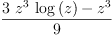 
\label{eq17}\frac{{3 \ {{z}^{3}}\ {\log \left({z}\right)}}-{{z}^{3}}}{9}